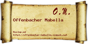 Offenbacher Mabella névjegykártya